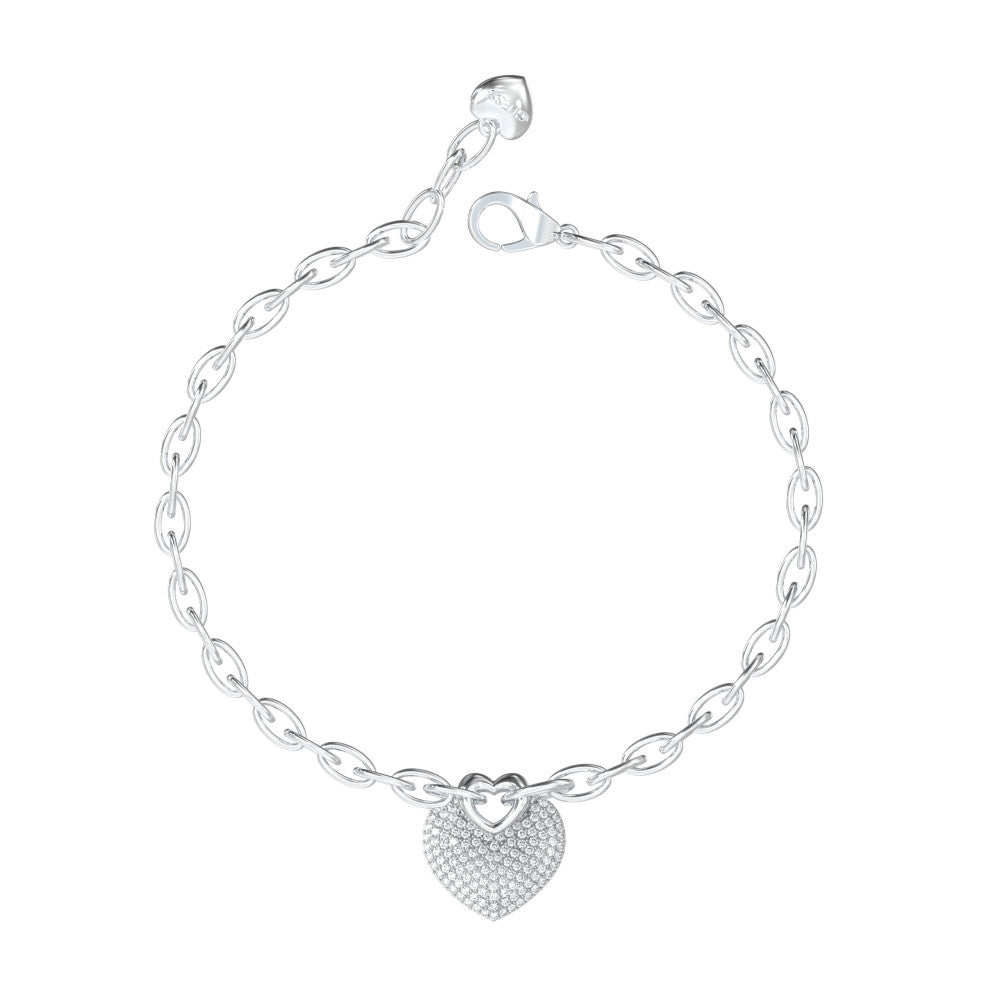 GUESS JEWELS JEWELRY Mod. JUBB05214JWRHS heart charm bracelet in silver