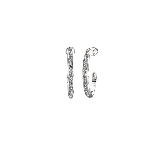 GUESS JEWELS JEWELRY Mod. JUBE04564JWRHT-U silver hoop earrings