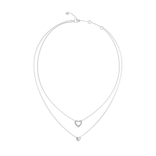 GUESS JEWELS JEWELRY Mod. JUBN05026JWRHT-U silver heart necklace showcasing elegant design