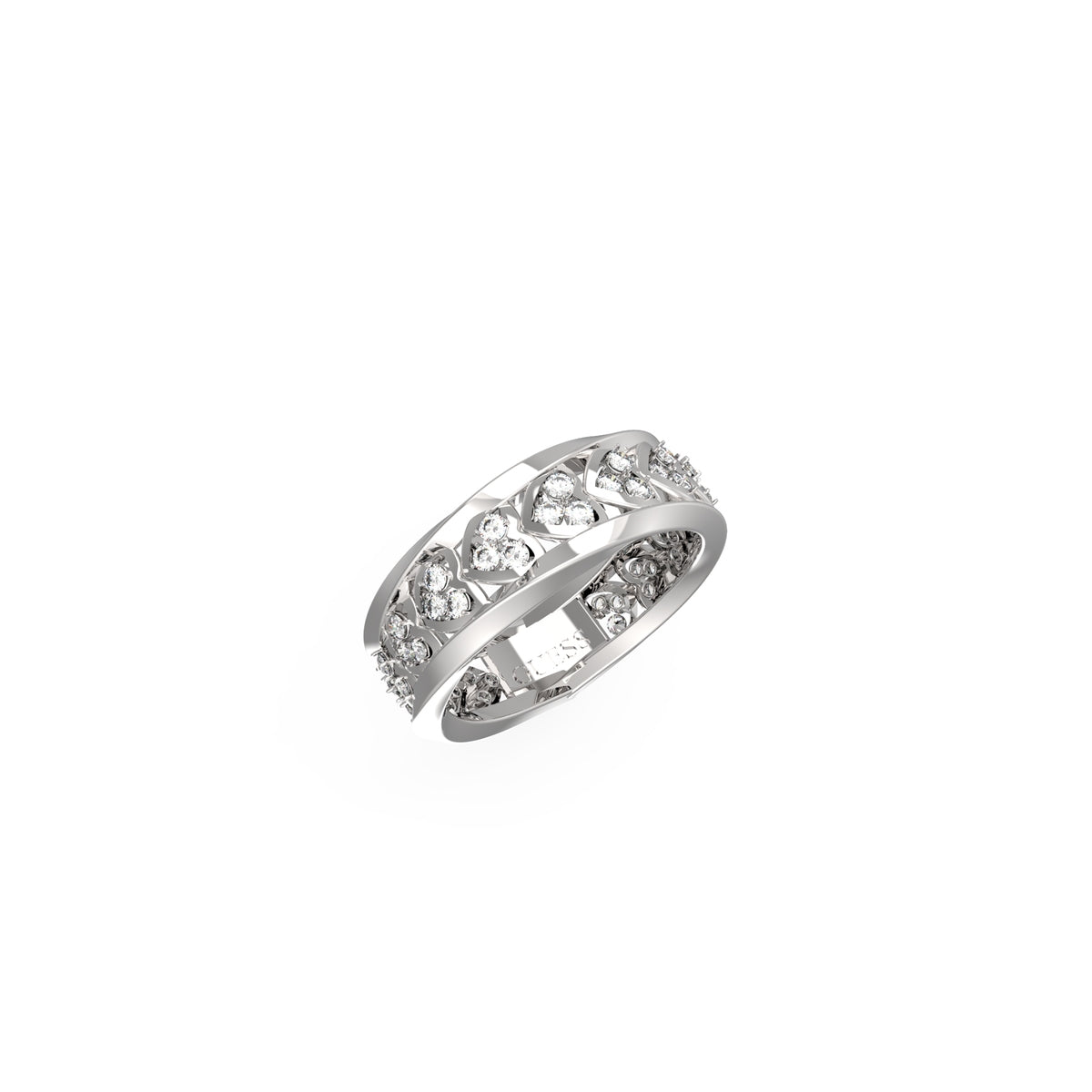 GUESS JEWELS JEWELRY Mod. JUBR04605JWRH54 silver ring with crystal detailing