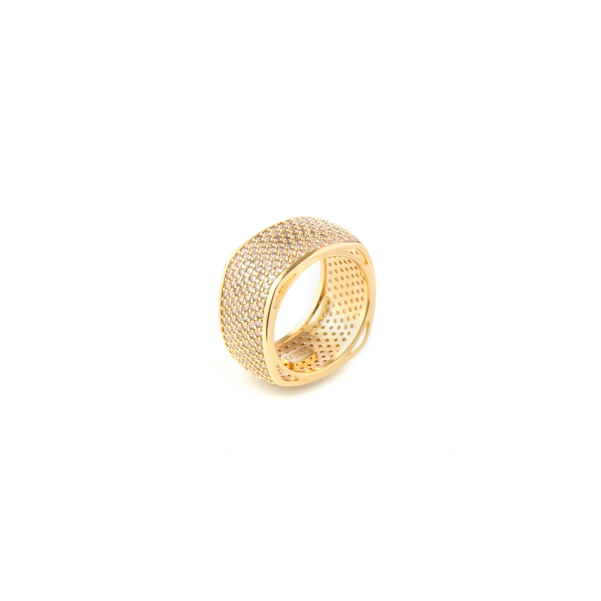 GUESS JEWELS JEWELRY Mod. JUBR04674JWYG54 elegant gold ring with intricate design.