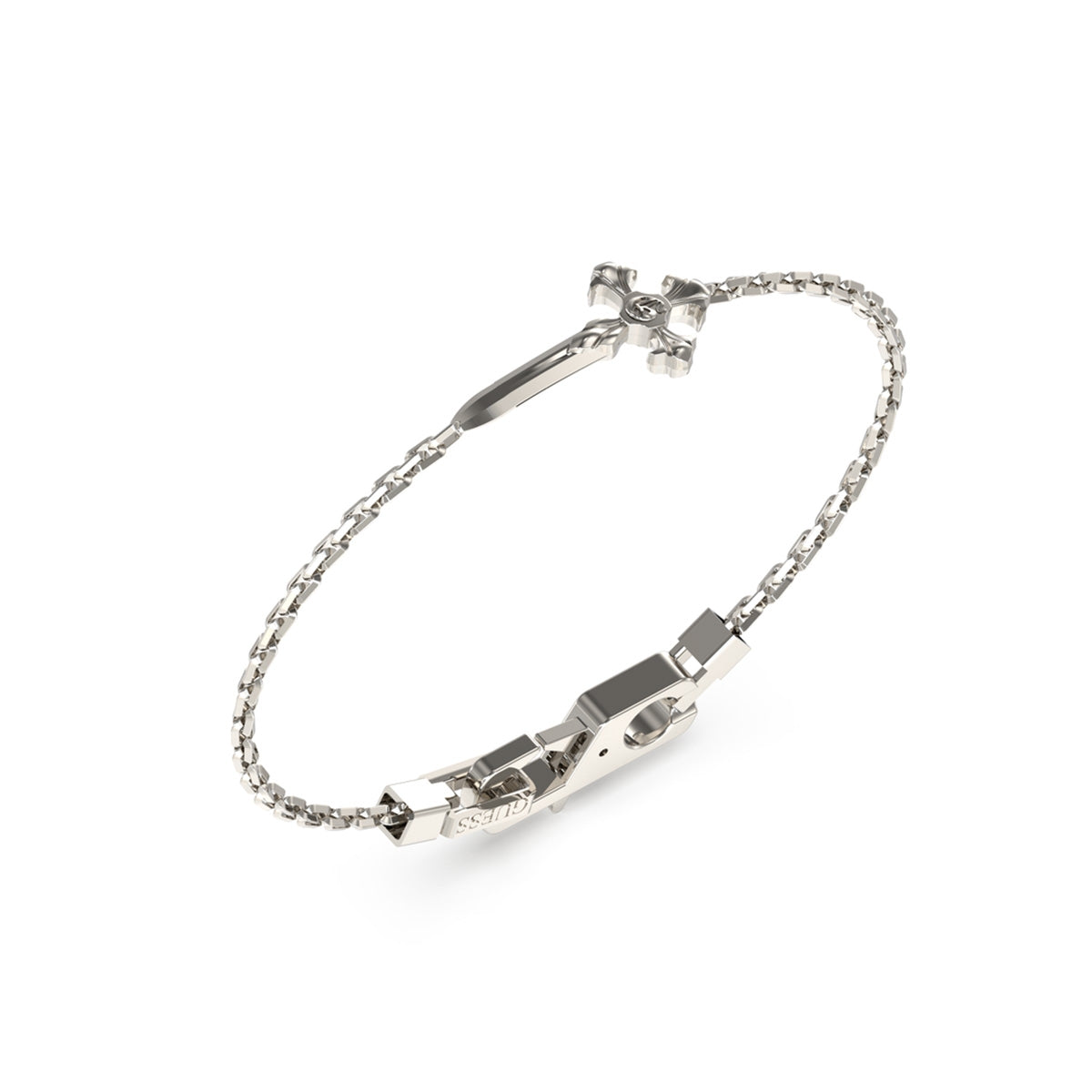 GUESS JEWELS JEWELRY Mod. JUMB04026JWSTS silver bracelet with chain and clasp design