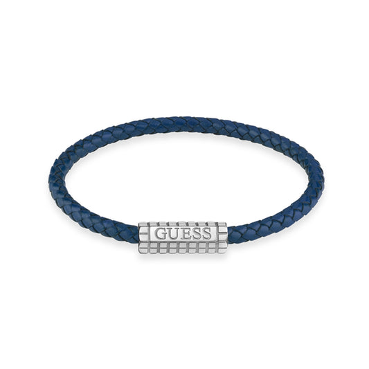 GUESS JEWELS JEWELRY Mod. JUMB05035JWSTJBS bracelet with blue braided band and silver clasp