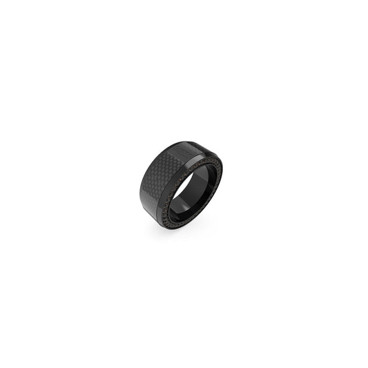 GUESS JEWELS JEWELRY Mod. JUMR04041JWBK62 black textured ring