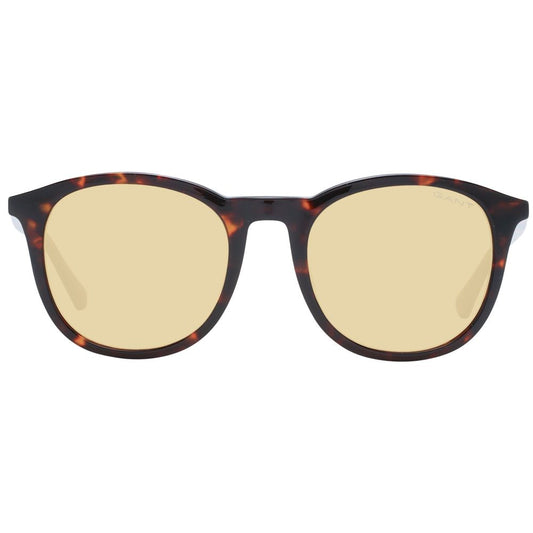Gant Brown Unisex Sunglass with brown plastic frame and lenses, full-rim style, size 52-20-140, includes branded case. 100% UV protection.