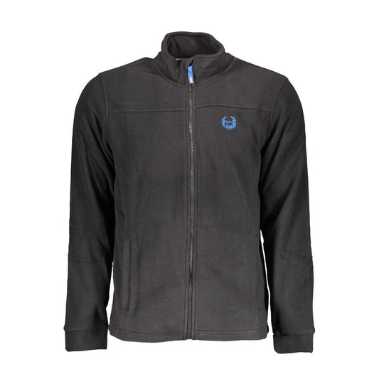 Gianmarco Venturi Black Polyester Sweatshirt with long sleeves, 2 pockets, zip, embroidery, and logo