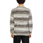 Back view of Gianni Lupo Gray Polyacrylic Sweater, men's knitwear from the Fall/Winter collection, made of 70% polyacrylic and 30% wool.