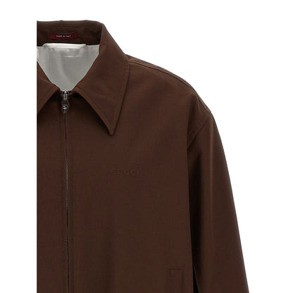 Gucci Brown Wool Full-Length Jacket