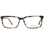 Guess Brown Men Glasses Frame in plastic full-rim style with rectangle shape, lens width 54mm, bridge width 15mm, temples length 145mm.