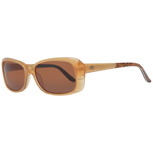 Harley-Davidson Brown Women Sunglass with full-rim rectangle frame and UV protection, brown plastic lenses, 56-16-135 size.