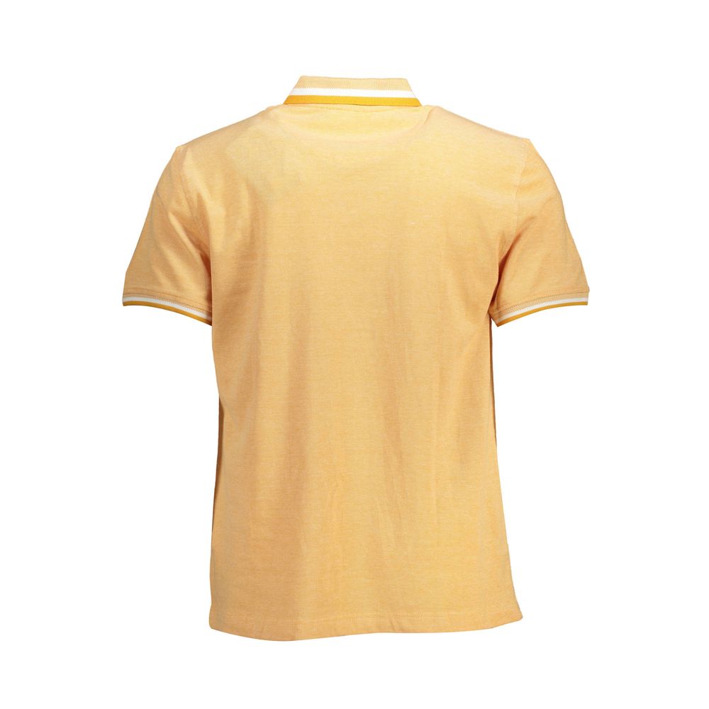 Harmont & Blaine Orange Cotton Men Polo Shirt - back view showing vibrant color and stylish design.
