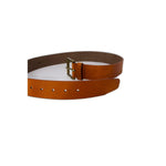 Hugo Boss Beige Leather Belt with brushed metal buckle for men's formal and casual wear.