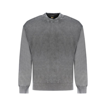Hugo Boss Black Cotton Sweater, long-sleeved crew neck with logo, made from regenerative cotton.