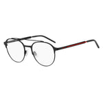 Hugo Boss Black Metal Frames HG-1156-003, round glasses with black metal frame, size 53/19/145 mm, stylish eyewear for men.