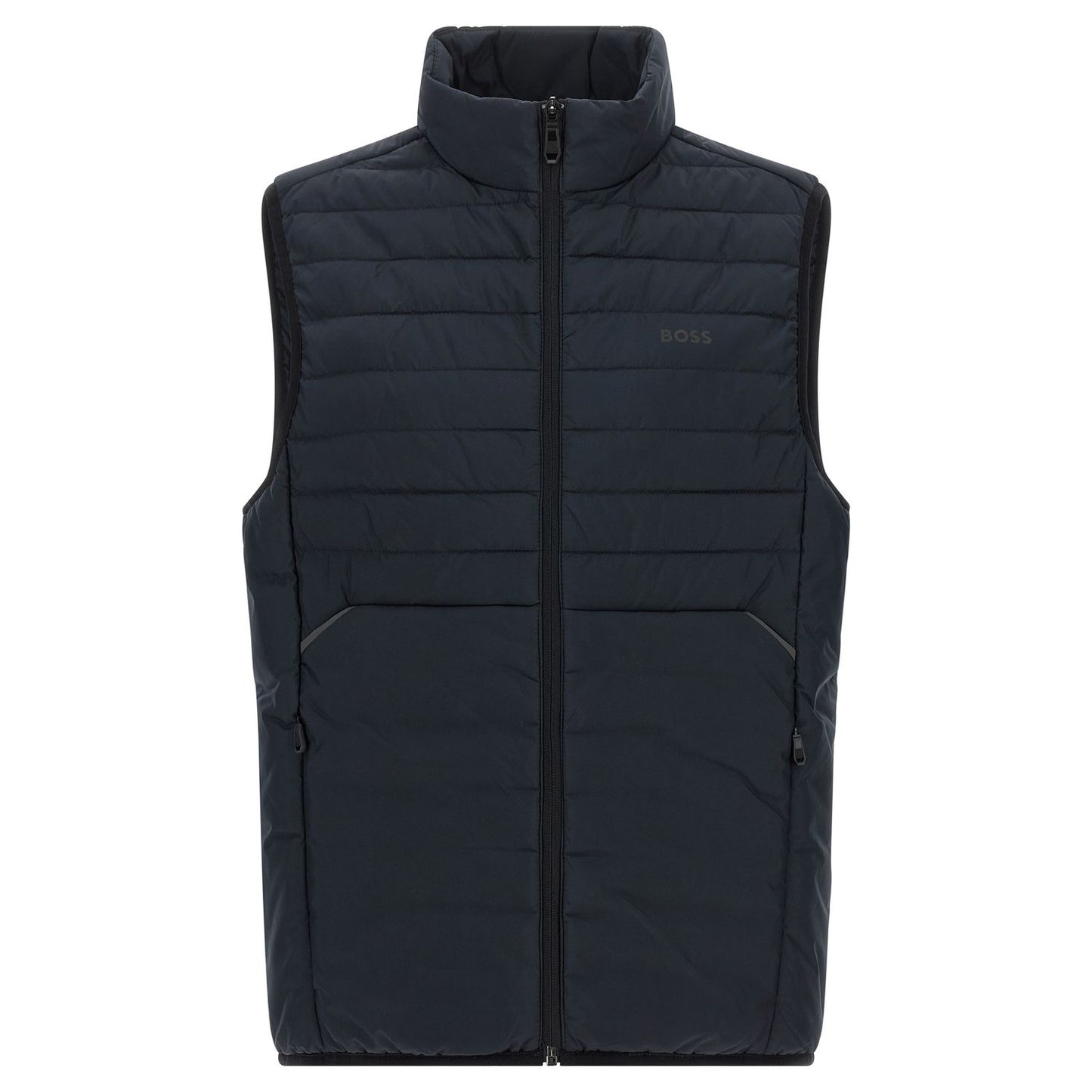 Hugo Boss Blue Polyester Sleeveless Jacket