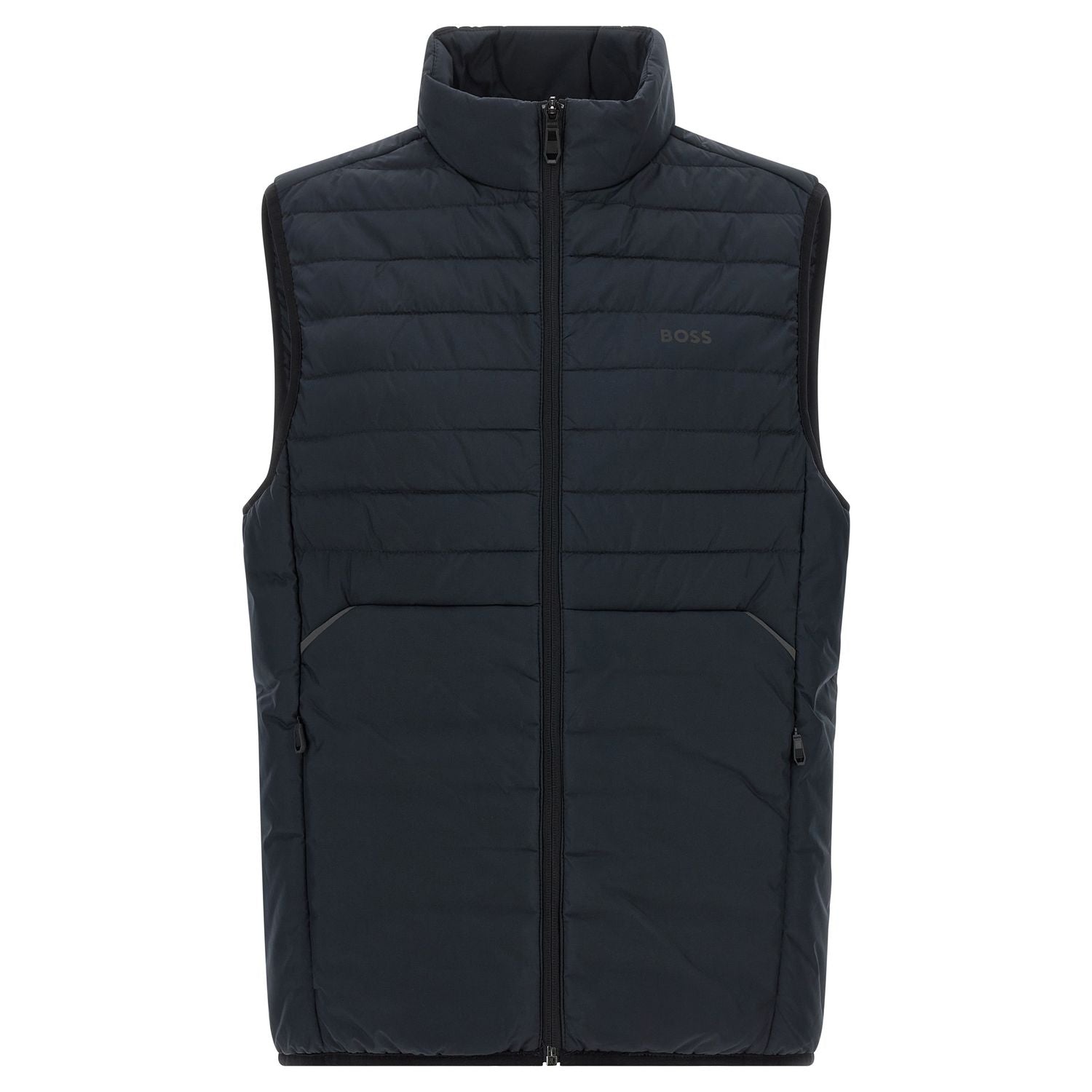 Hugo Boss Blue Polyester Sleeveless Jacket