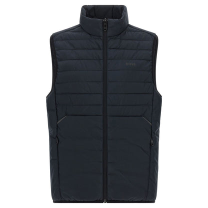 Hugo Boss Blue Polyester Sleeveless Jacket