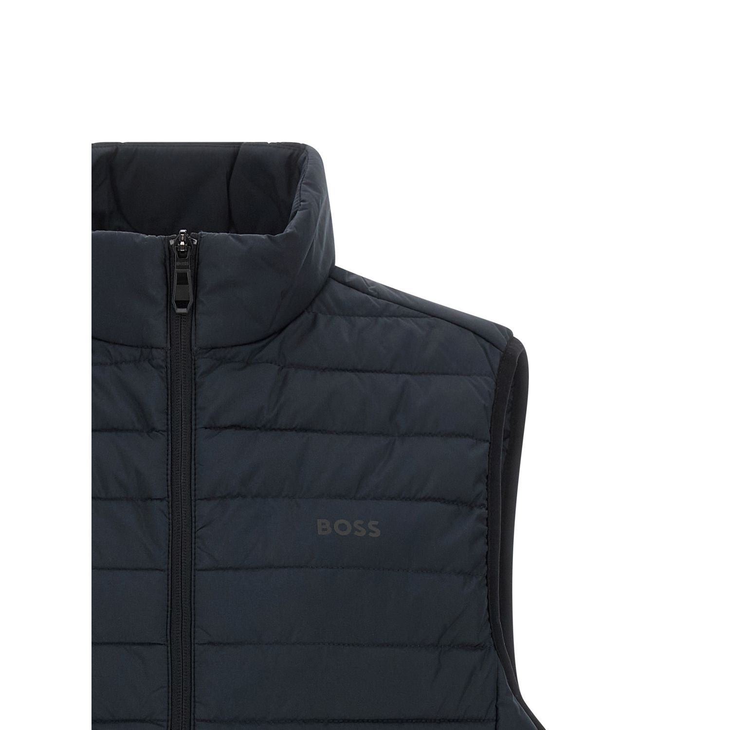Hugo Boss Blue Polyester Sleeveless Jacket