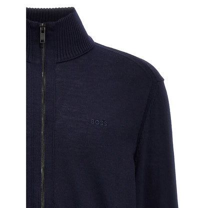 Hugo Boss Blue Wool Cardigan