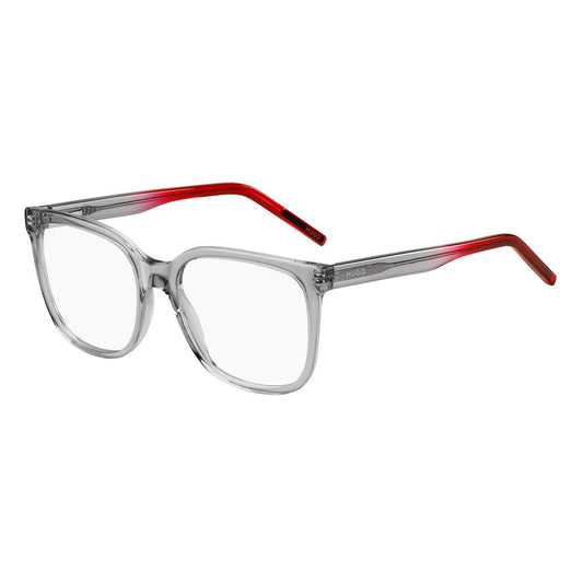 Hugo Boss Gray Acetate Frames for women with a red temple accent, model HG1266268F217, size 52/17/140 mm.