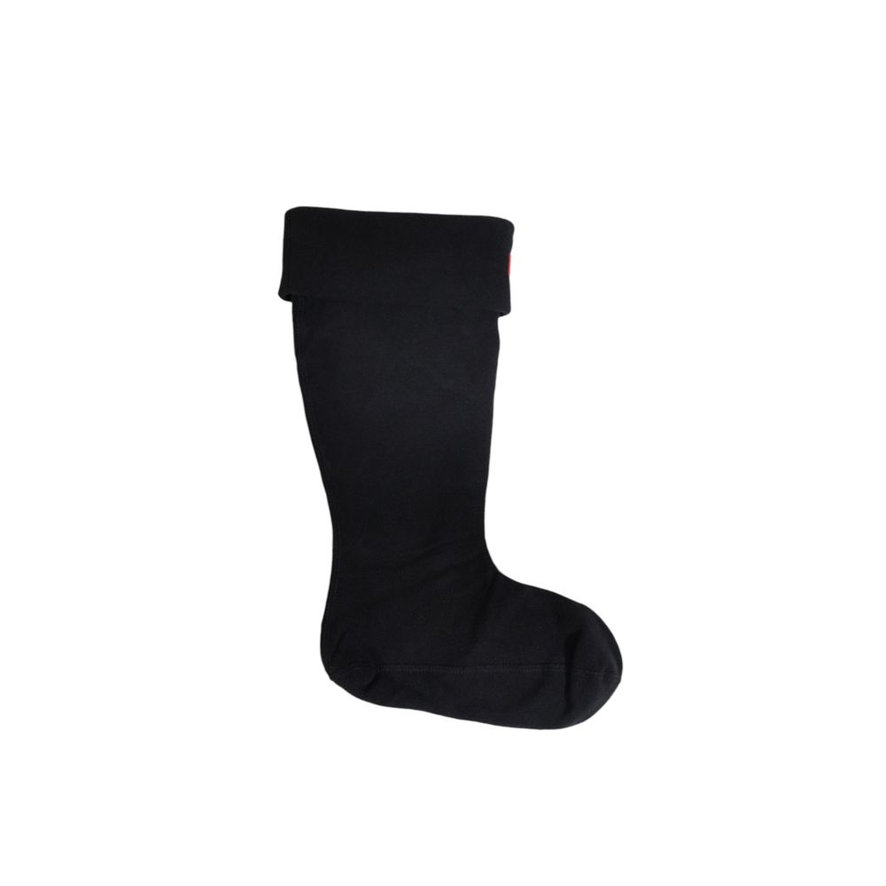 Hunter Black Recycled Polyester Sock for women, fall/winter collection, made from 100% recycled polyester, eco-friendly fashion accessory