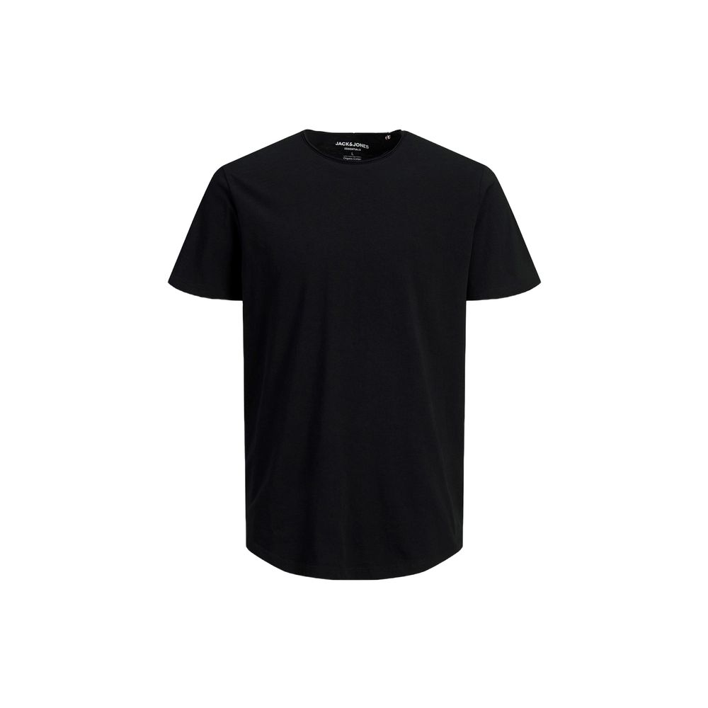 Jack Jones Black Organic Cotton Sportswear t-shirt with short sleeves and crew neck, made from 100% organic cotton for comfort and style.