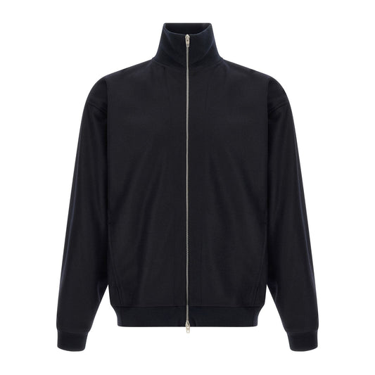 Jil Sander Blue Wool Full-Length Jacket