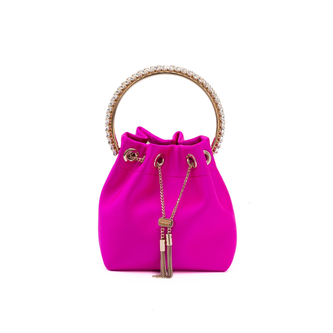 Jimmy Choo Fuchsia Bon Bon Satin Bucket