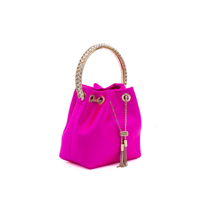 Jimmy Choo Fuchsia Bon Bon Satin Bucket
