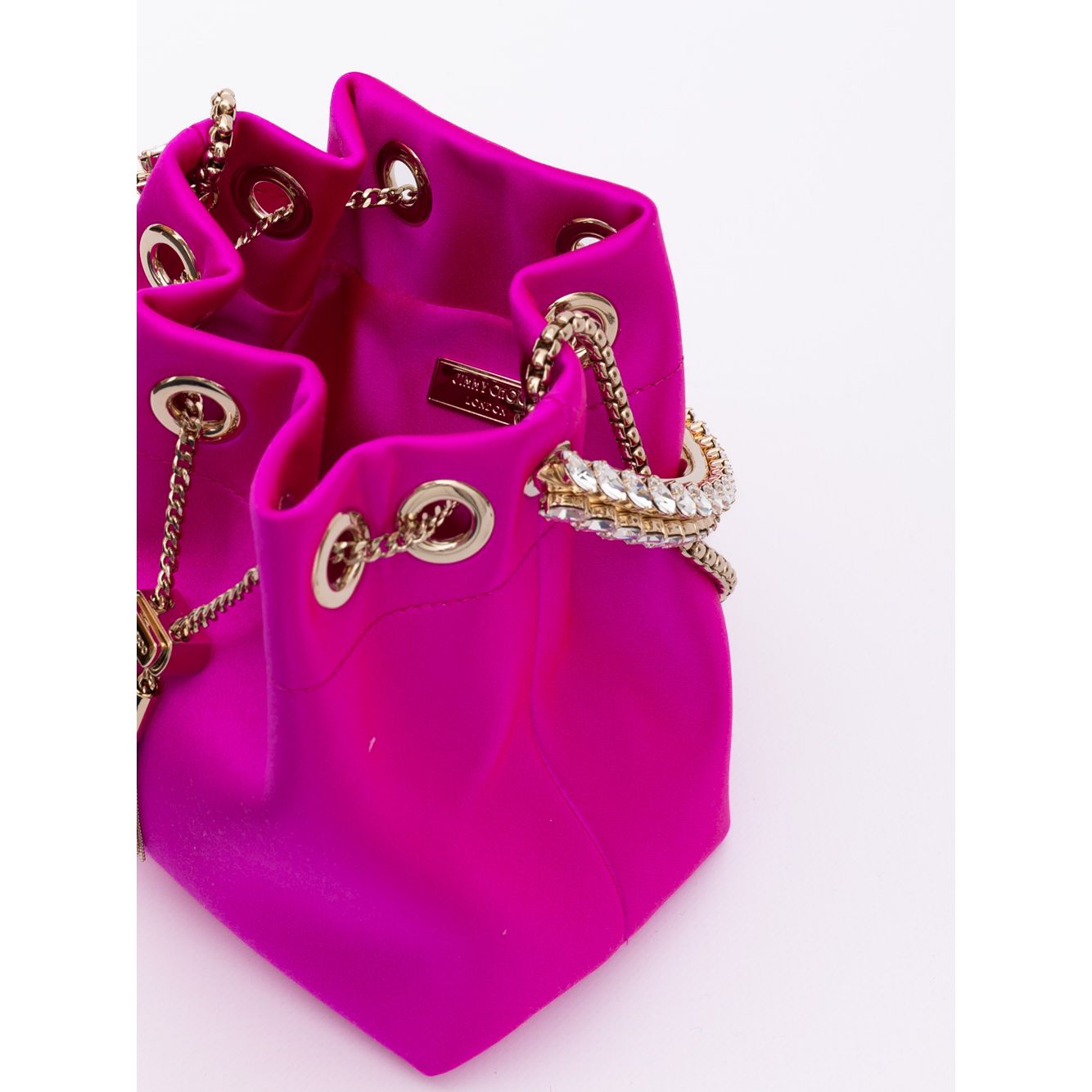 Jimmy Choo Fuchsia Bon Bon Satin Bucket