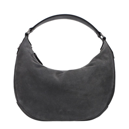 Jimmy Choo Gray Leather Shoulder Bag