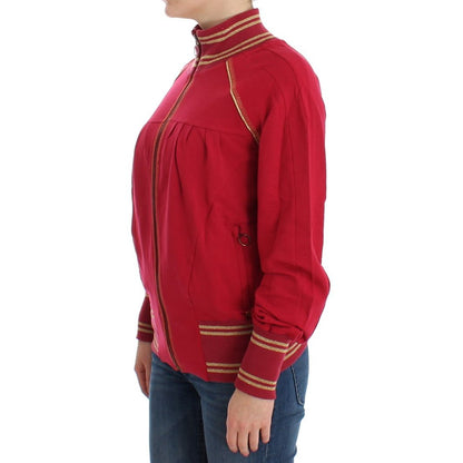 John Galliano Pink Mock Zip Cardigan Sweatshirt Sweater