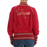 Back view of John Galliano Pink Mock Zip Cardigan Sweatshirt Sweater with logo and star details.