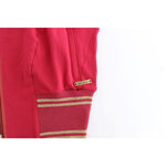 John Galliano Pink Mock Zip Cardigan Sweatshirt Sweater with logo detail on the sleeve, showcasing luxurious design and zipper closure.