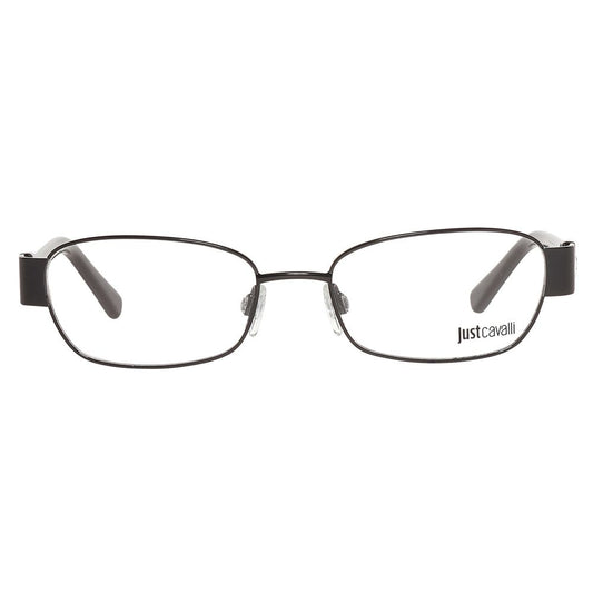 Just Cavalli Black Metal Frames glasses front view with black metal frame and JC0528-005-52 model imprint, suitable for women.