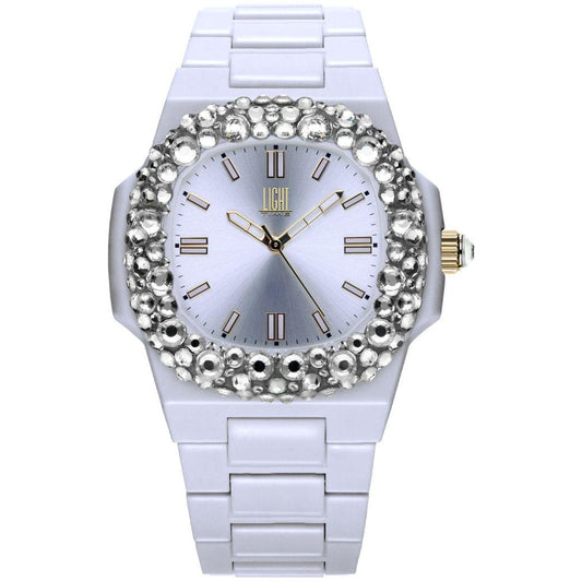 LIGHT TIME Mod. VELVET NAUTILUS - White Clear Strass L512-BI-1