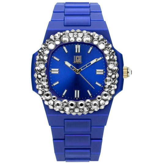 LIGHT TIME Mod. VELVET NAUTILUS - Blue Clear Strass L512-BL-1