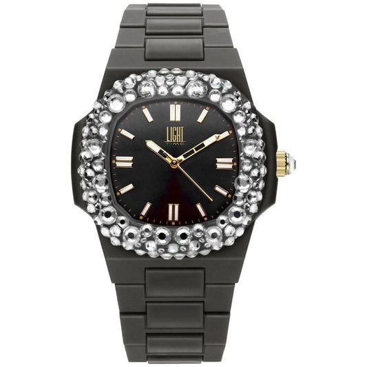 LIGHT TIME Mod. VELVET NAUTILUS - Black Clear Strass L512-NE-1