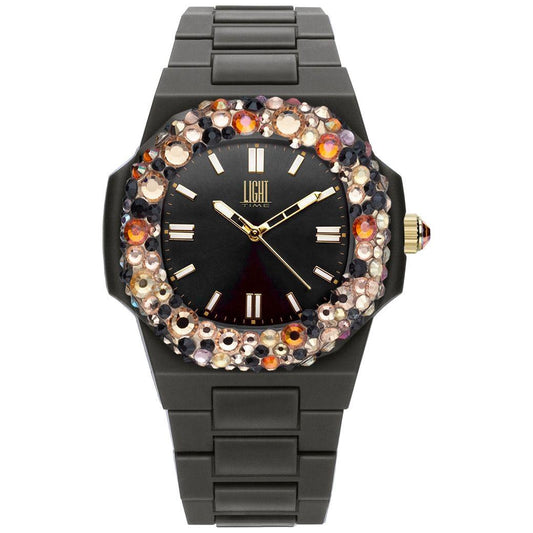 LIGHT TIME Mod. VELVET NAUTILUS - Black Rainbow Strass L512-NE-3