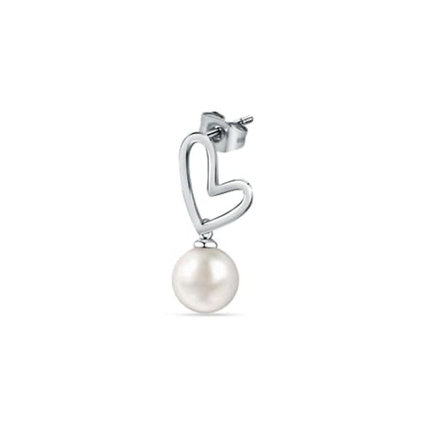 LA PETITE STORY JEWELRY Mod. LPS02AQM24 silver heart and pearl earring