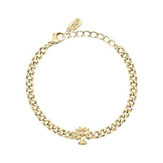 Gold bracelet from LA PETITE STORY JEWELRY Mod. LPS05ASF58 with tree charm and engraved tag
