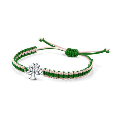 LA PETITE STORY JEWELRY Mod. LPS05ASF60 green and pink adjustable bracelet with silver tree charm