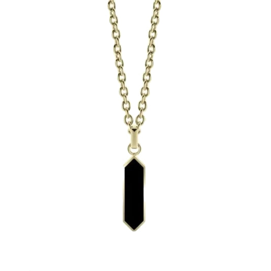 LIU-JO Mod. MLJ591 necklace from Liu-jo Jewels New Collection, featuring a sleek chain and black geometric pendant.