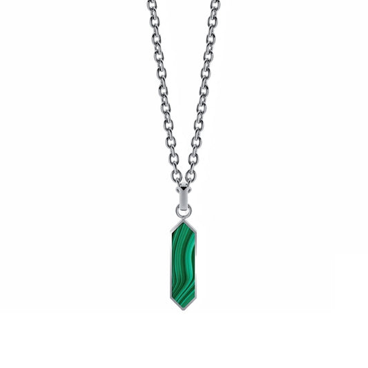 Liu-Jo Jewelry Necklace LIU-JO Mod. MLJ600 from the New Collection featuring a silver chain and green pendant.