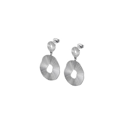 Silver earrings featuring unique circular designs from LOTUS JEWELS JEWELRY Mod. LS2355-4/1 collection