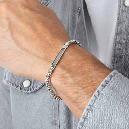 Modern silver bracelet on wrist showcasing LOTUS JEWELS JEWELRY Mod. LS2365-2/1 for fashion-focused accessories lovers.