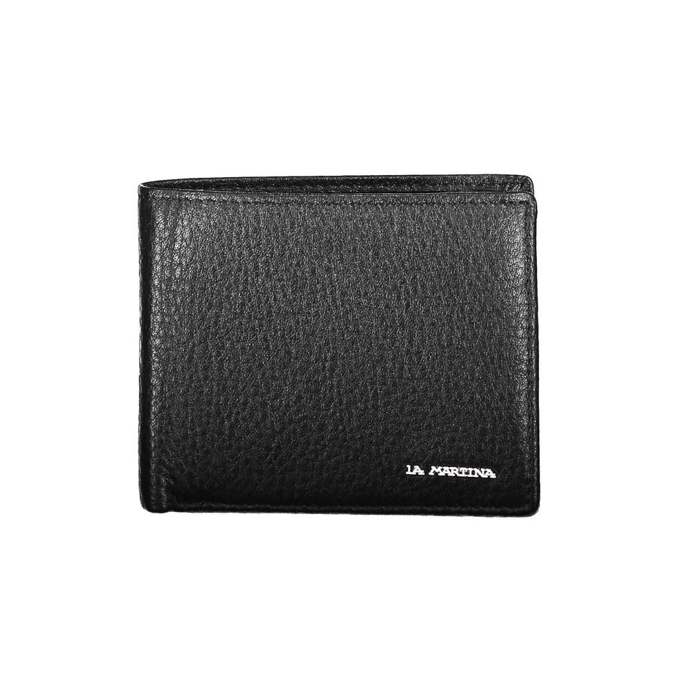 La Martina Black Leather Wallet