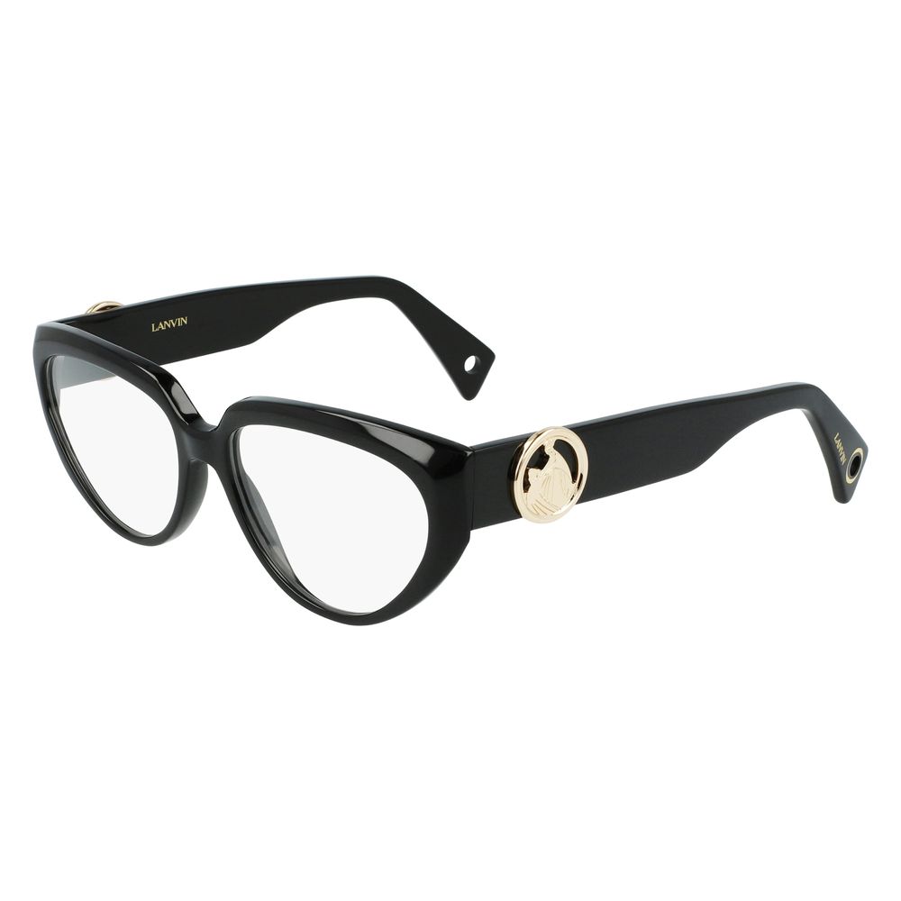 Lanvin Black Acetate Frames for women, model LNV2600-1, with 55/15/140 mm dimensions, featuring acetate material in black.