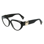 Lanvin Black Acetate Frames for women, model LNV2600-1, with 55/15/140 mm dimensions, featuring acetate material in black.