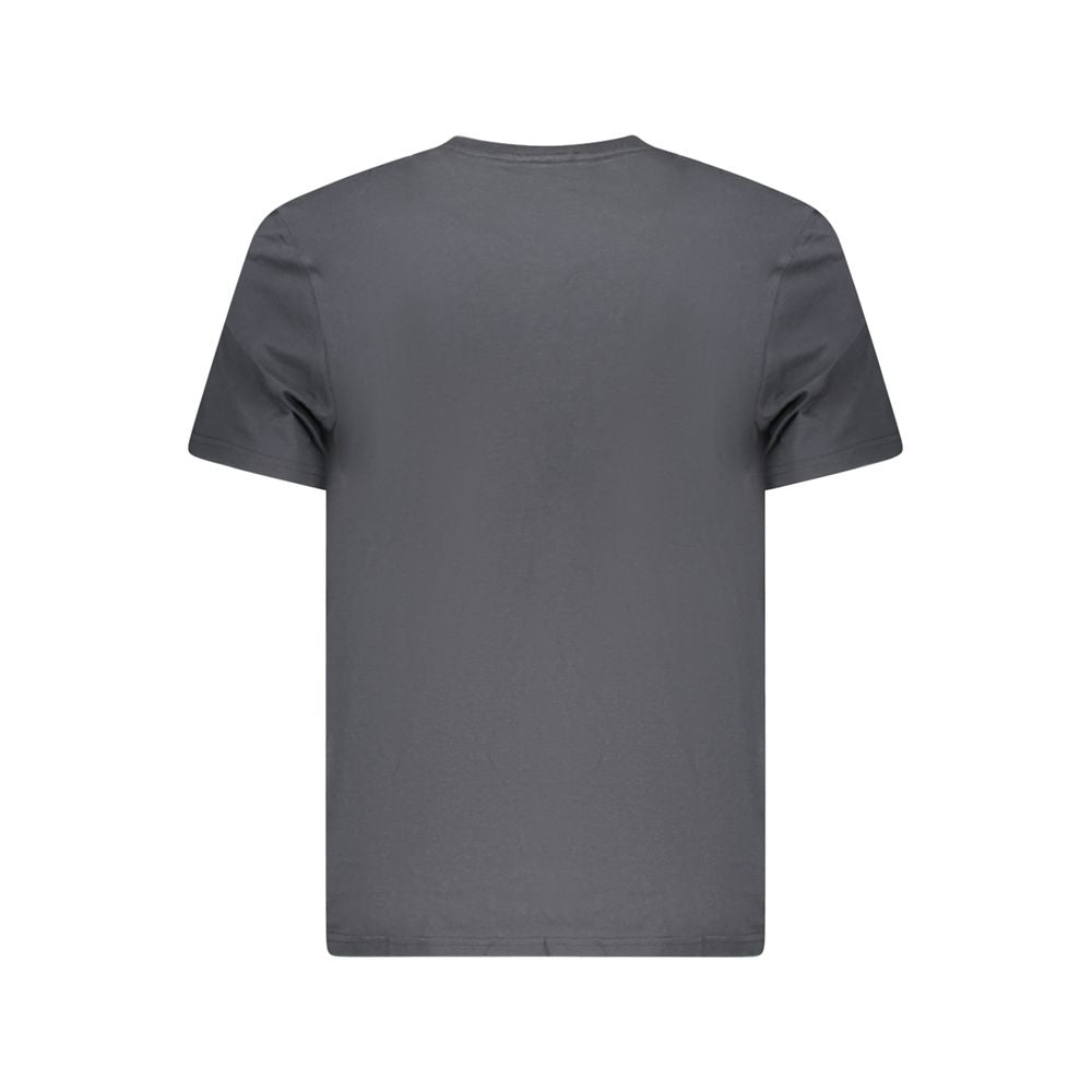 Lee Black Cotton Men T-Shirt, back view showing premium cotton fabric and regular fit short sleeve design.